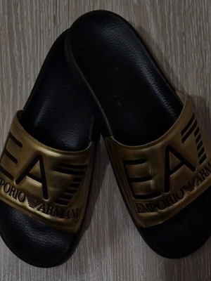 EA7 Emporio Armani slippers used, size 39, black and gold