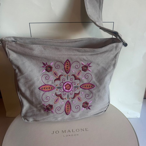 Y2K Vintage Boho Fabric Shoulder Bag with Embroidery, Like New