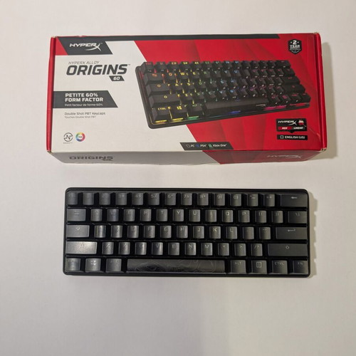 HyperX Alloy Origins 60 Gaming mechanical keyboard 60% used with HyperX Red switches and RGB lighting