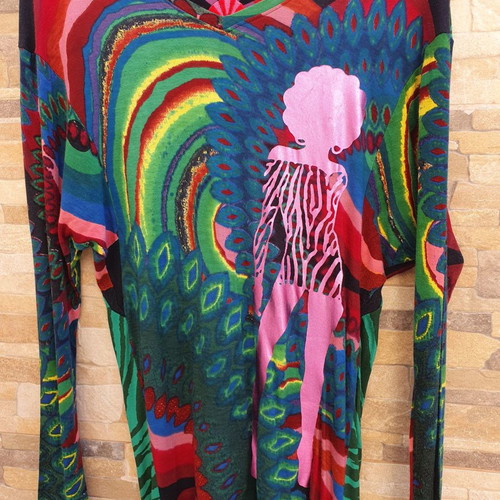 Desigual dress, colorful, size S/M, cotton and viscose