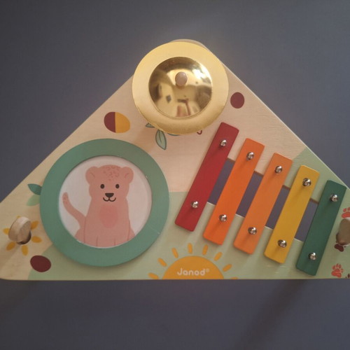 Janod musical play table with xylophone, cymbal and drum