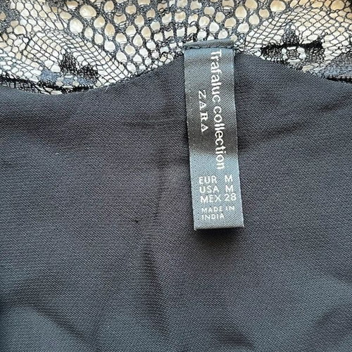 Zara cropped black sleeveless top used with lace and side zipper