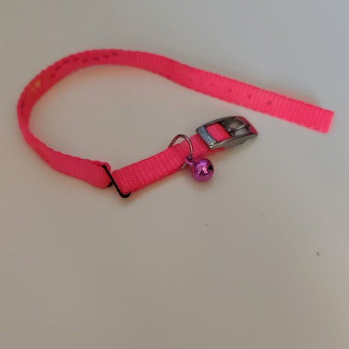 Pink cat collar with patterns and bell new