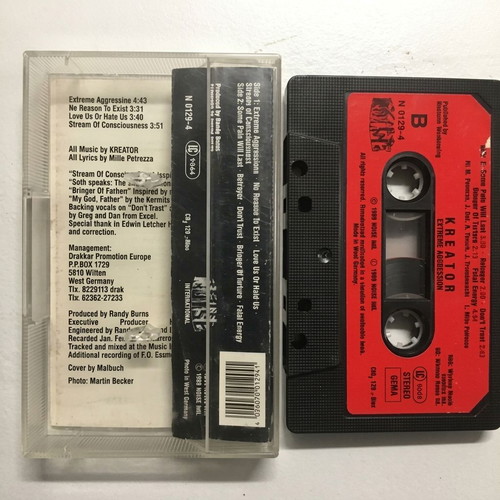 Kreator Extreme Aggression cassette tape, metal