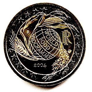 ΙΤΑΛΙΑ - Αναμνηστικό νόμισμα 2€ ευρώ 2004 Παγκόσμιο Πρόγραμμα Επισιτισμού UNC