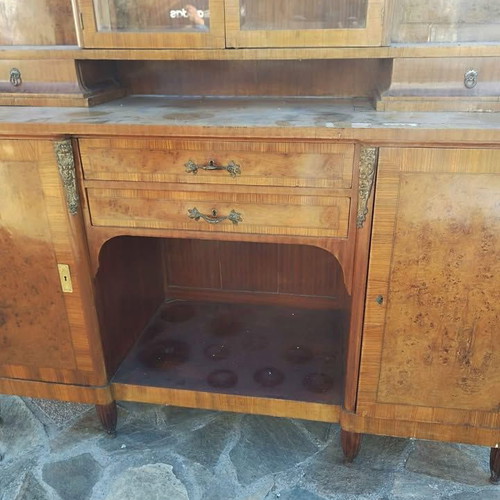 Art Deco Buffet with Display Cabinet used, needs restoration