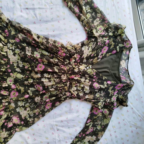 Floral dress Stradivarius like new, colorful green, size S