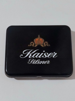 Kaiser Pilsner collectible playing cards in metal box new