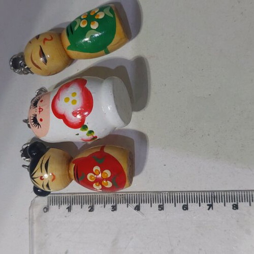 Vintage set of 3 wooden dolls like new (Kokeshi style / Matryoshka)