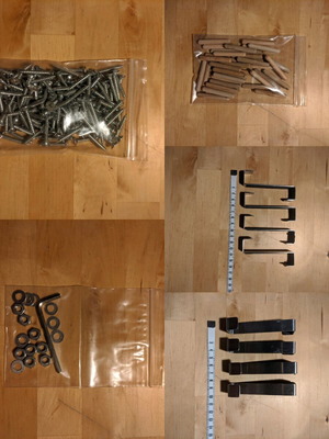 Screws hooks dowels and nuts pack