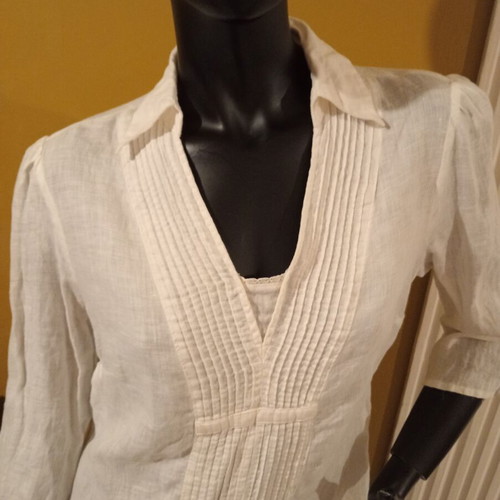 Marks & Spencer Per Una linen blouse size UK 12 like new, white