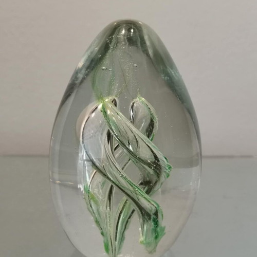Blown glass egg used with Murano technique
