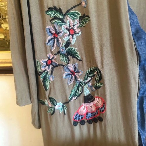 Kimono like new, colorful green cotton, size S-L