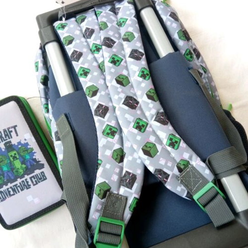 Minecraft school bag new with wheels, handle and free pencil case