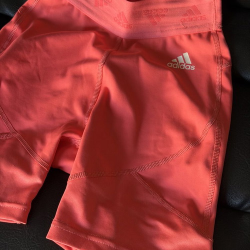 Adidas sports leggings shorts 2XS neon coral like new