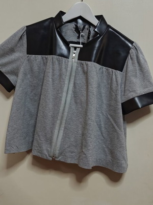 Len Mascaro Cropped Jacket like new, grey and black