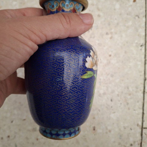 JINGFA Chinese cloisonne vase used, vintage