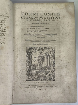 Зосимос Нова история книга употребявана, издание 1576, латински текст