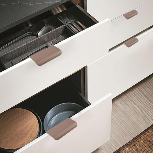 Morobor 80mm brown aluminum furniture handles, set of 4