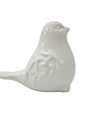 Porcelain decorative bird figurine like new, white 10×9×6 cm