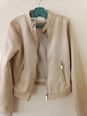 Sinsay beige jacket new, eco suede, size XS