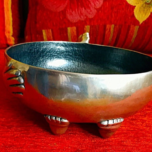 Famous Carrol Boyes Design Iconic Gotcha large Bowl polished aluminium ceramic coating.