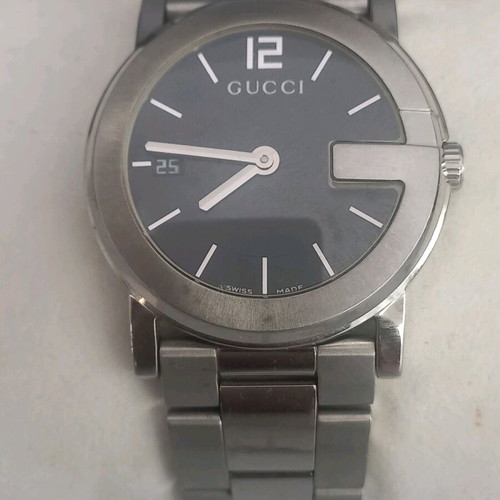 Gucci 101J men's watch like new, gray and silver