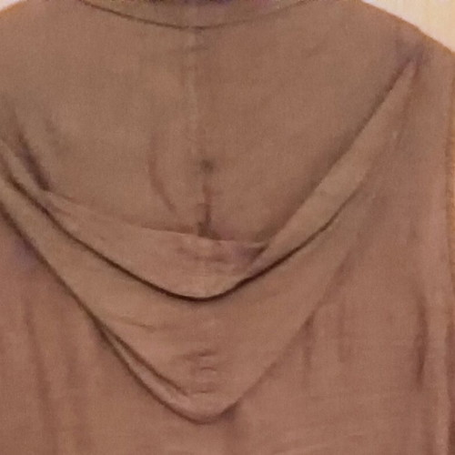 Linen vest hooded in khaki, like new, size M