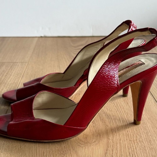 Rupert Sanderson Vogue Heels size 38 red patent leather used