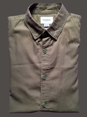 Pull & Bear Long Sleeve Shirt new, khaki, size M