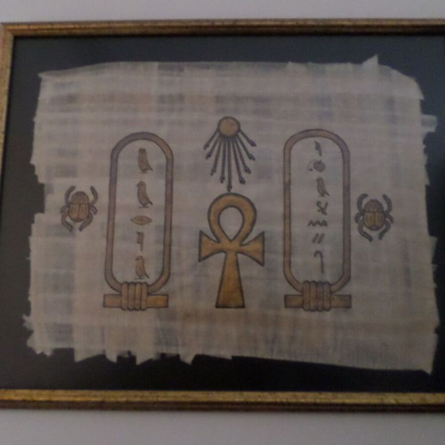 Egyptian papyrus new with frame
