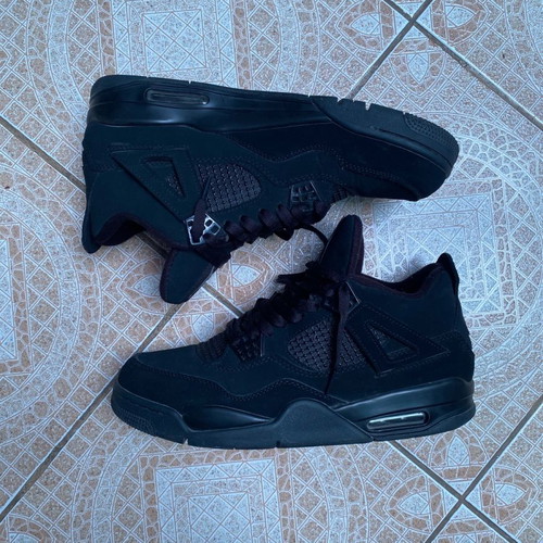 Jordan 4 Black Cats new, size 45, black casual shoes