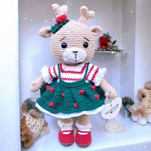 Christmas Reindeer Handmade Amigurumi New