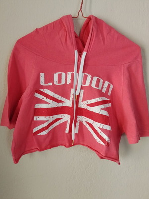 Croptop London with hood like new, pink, size S