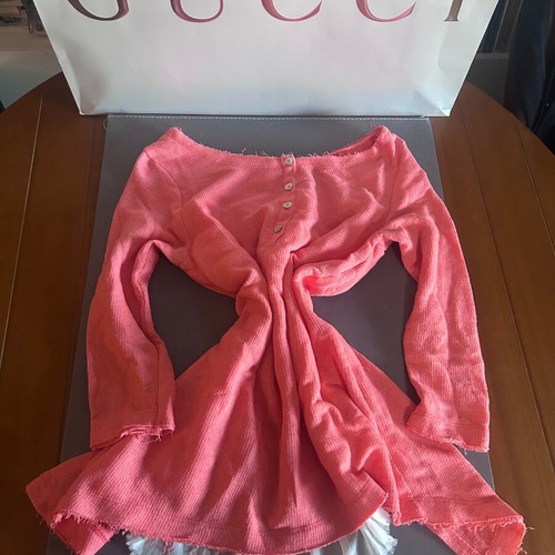 ZIC ZAC pink blouse with bow and ruffles, like new, one size