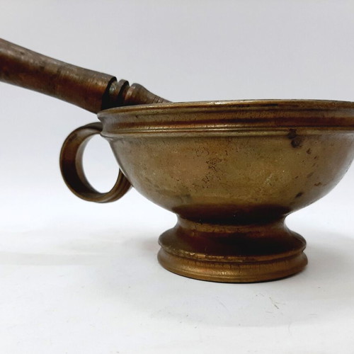 Antique bronze mortar and pestle used, late 19th century, pharmaceutical type