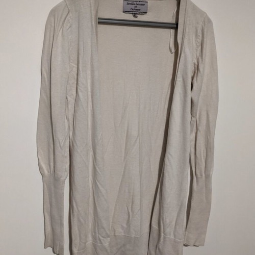 Bershka long cardigan beige, cotton with cashmere like new, size M