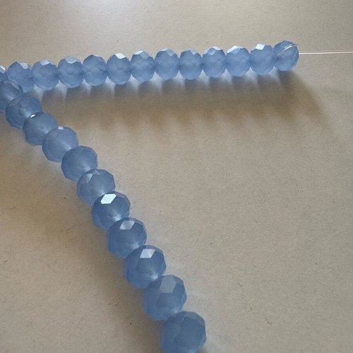 Crystal strand 10mm light blue, new
