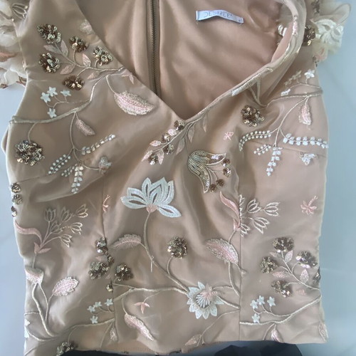 Desiree evening bustier small, like new, beige and gold