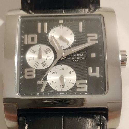 Festina F16235 men's watch like new, black and silver