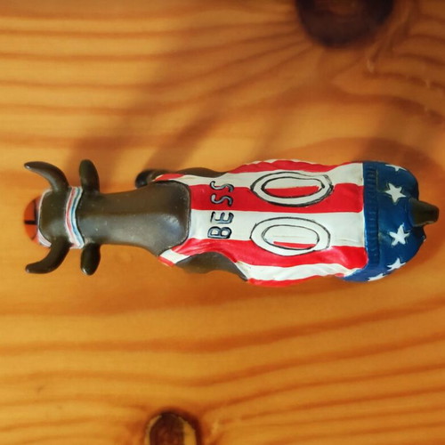 Cow Parade Small Figurine Bess Bovine Basketball US Flag 2000