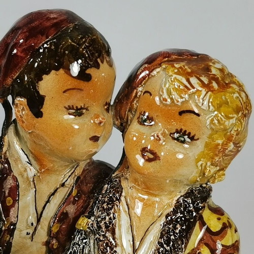 Ceramic figure with traditional Tsolias and Amalia couple used