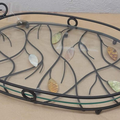 Oval metal tray 43x32 cm new