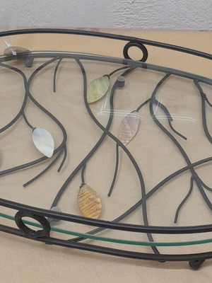 Oval metal tray 43x32 cm new