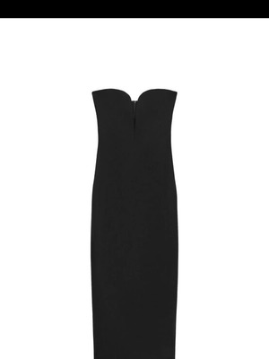 Midi dress Zara black strapless heart neckline like new