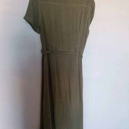 Midi dress Stradivarius like new, olive color with belt