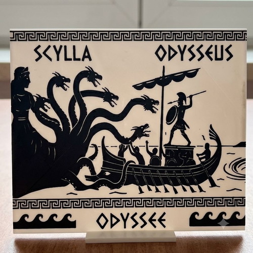 Decorative Odyssey and Scylla 3D Print with Base new