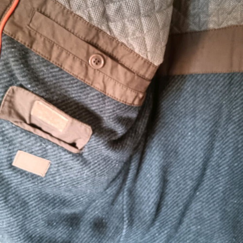 Navy & Green men's jacket medium like new with brown inner pockets