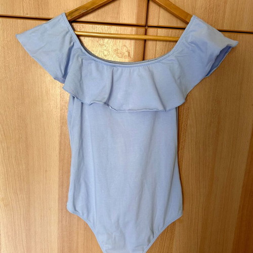 Bershka cotton bodysuit like new, turquoise, size L