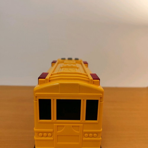 Toy car set used, school bus and racing car